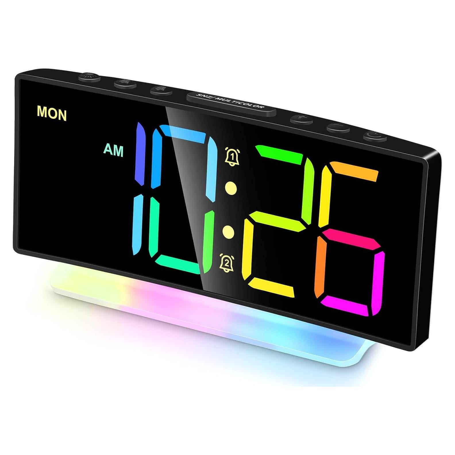 Reloj Despertador Ruidoso Cadmos G10 con Luz RGB 7 Colores