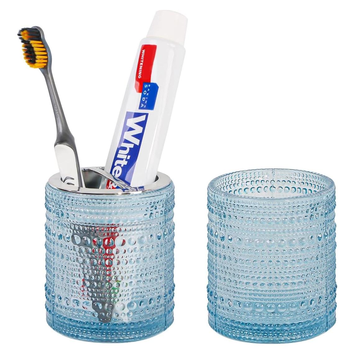 Soporte para Cepillos de Dientes Tonxus Vidrio Azul 295 ml