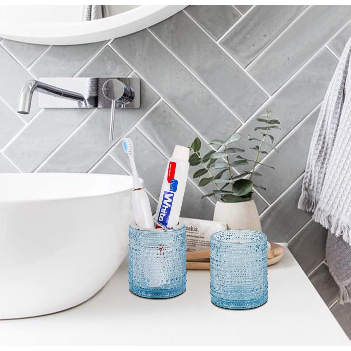 Soporte para Cepillos de Dientes Tonxus Vidrio Azul 295 ml