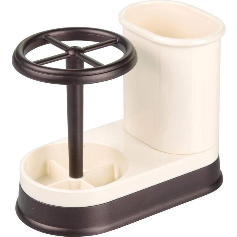 Organizador Dental mDesign Vainilla/Bronce 4 Compartimentos