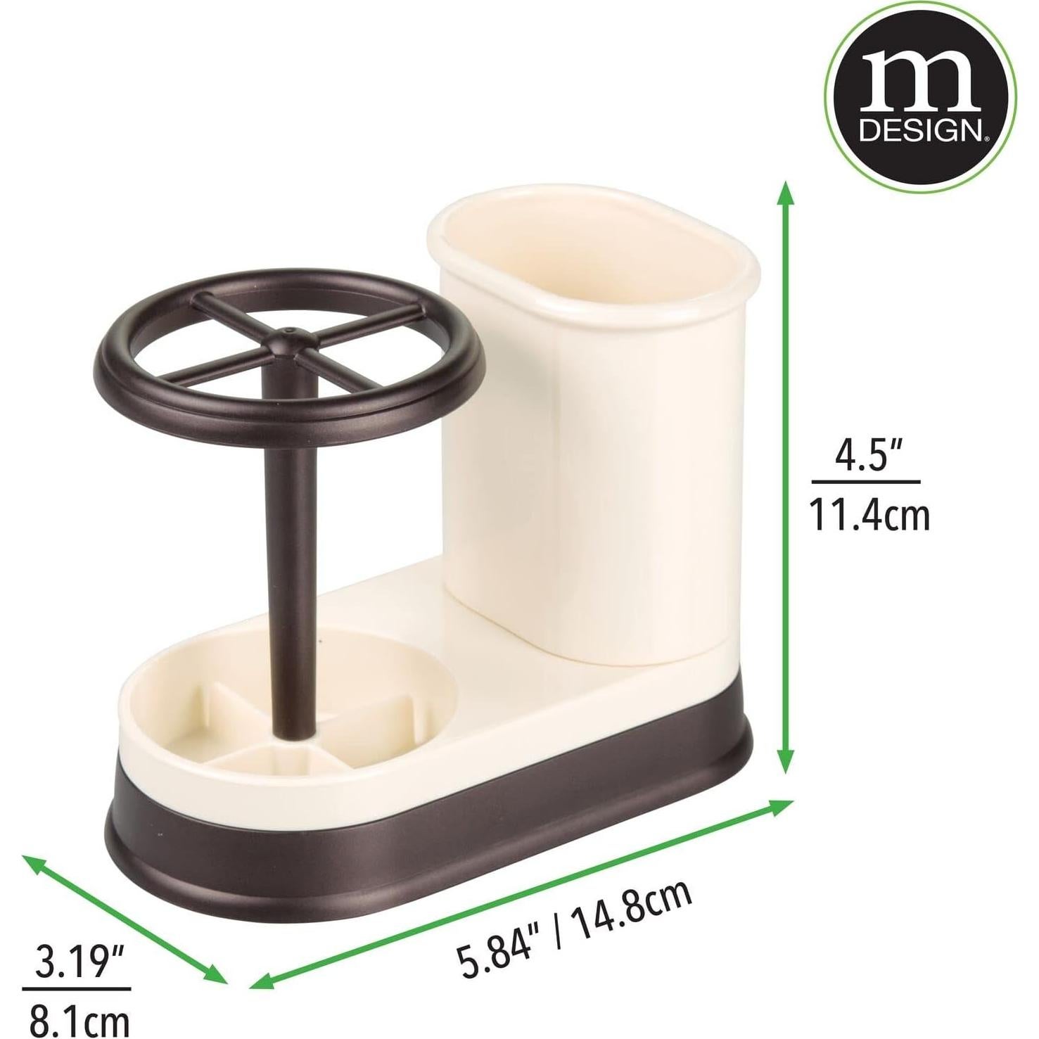 Organizador Dental mDesign Vainilla/Bronce 4 Compartimentos