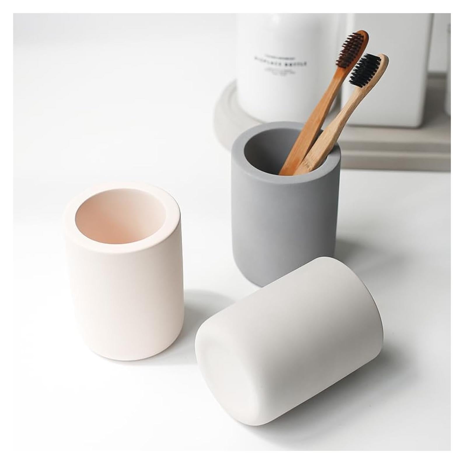 Soporte para Cepillos de Dientes Selegna Diatomita Gris