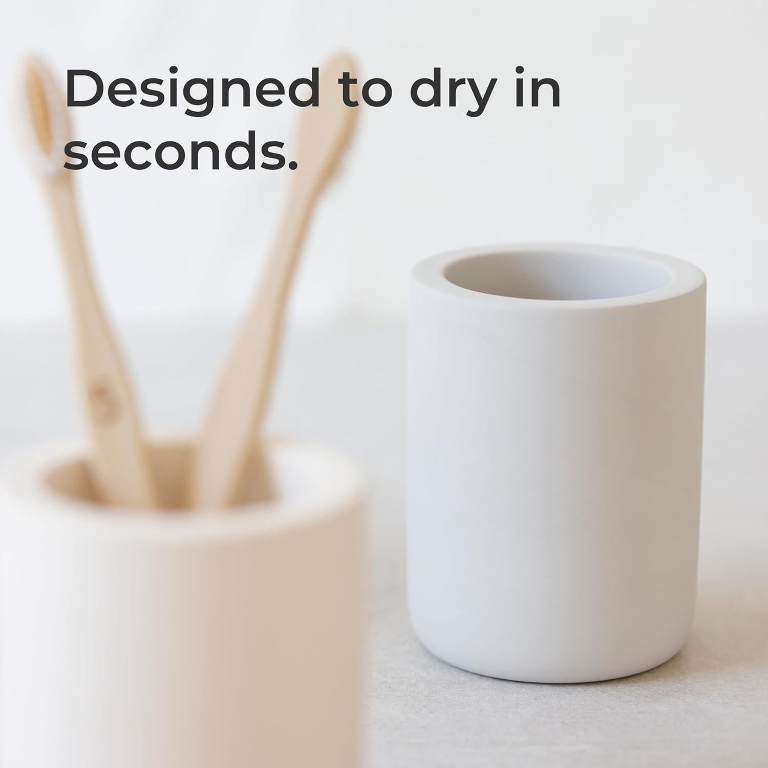 Soporte para Cepillos de Dientes Selegna Diatomita Gris