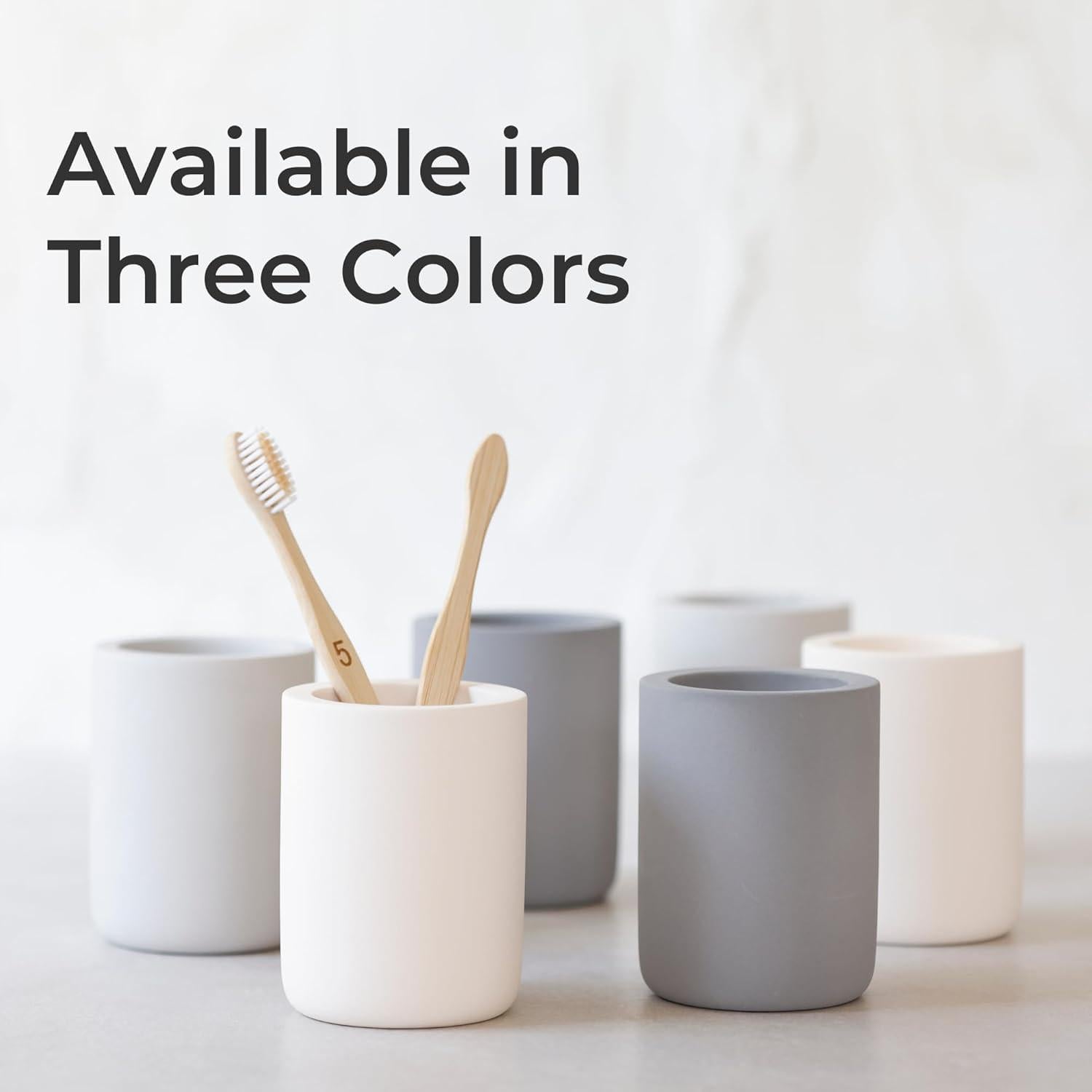 Soporte para Cepillos de Dientes Selegna Diatomita Gris