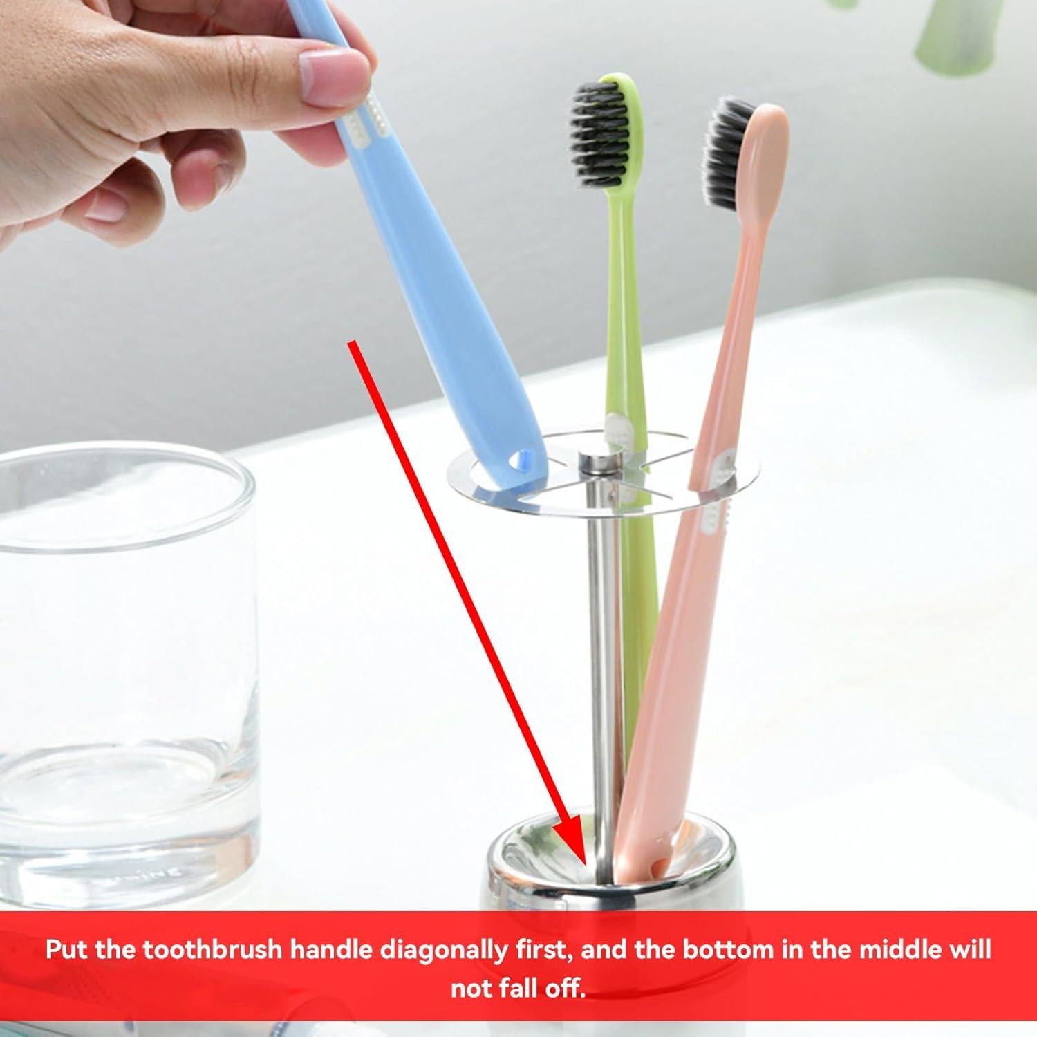 Soporte de Cepillos de Dientes Acero Inoxidable HERCHR 6 Compartimentos