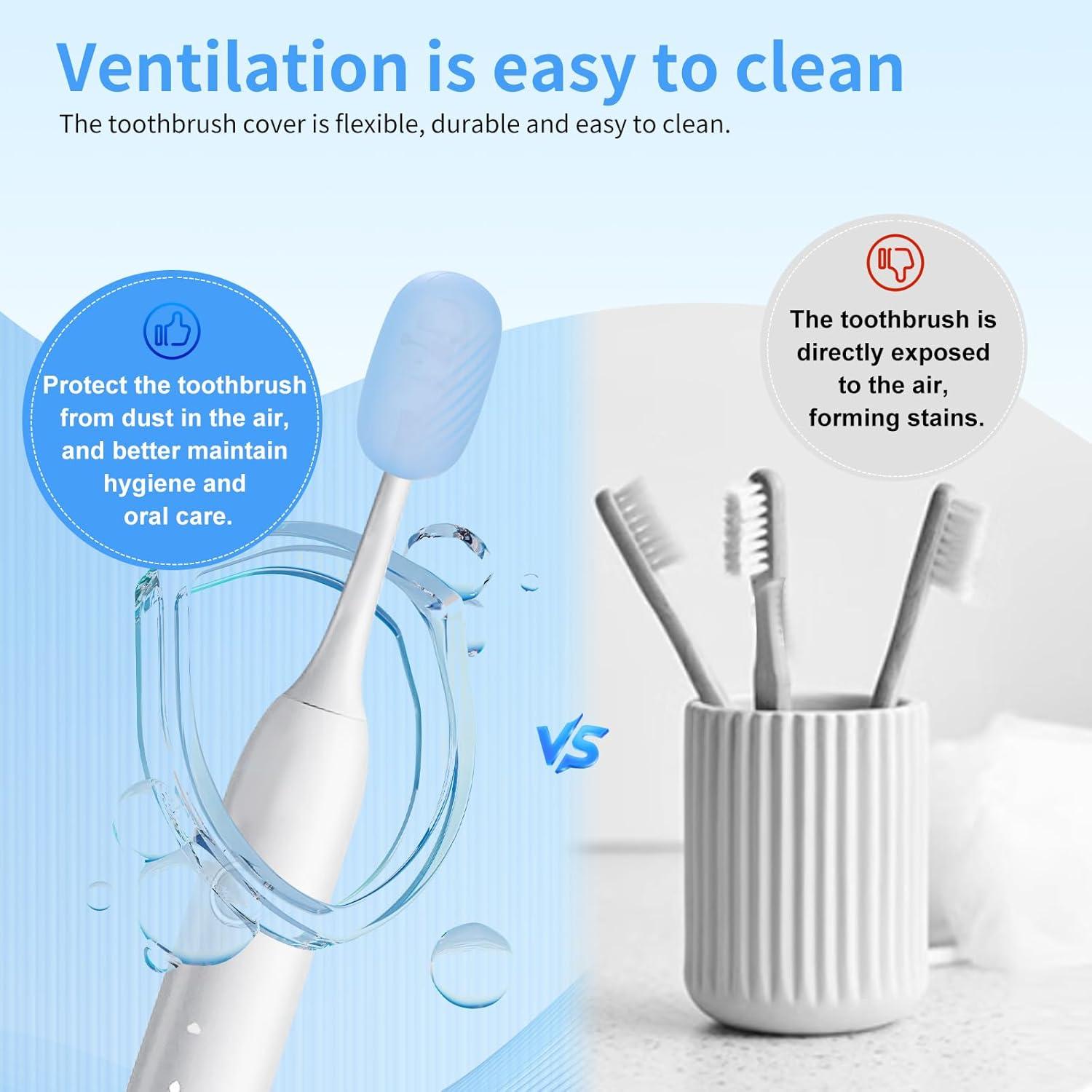 Cubiertas de Cepillo de Dientes Silicona HEBEILF 6 Pcs