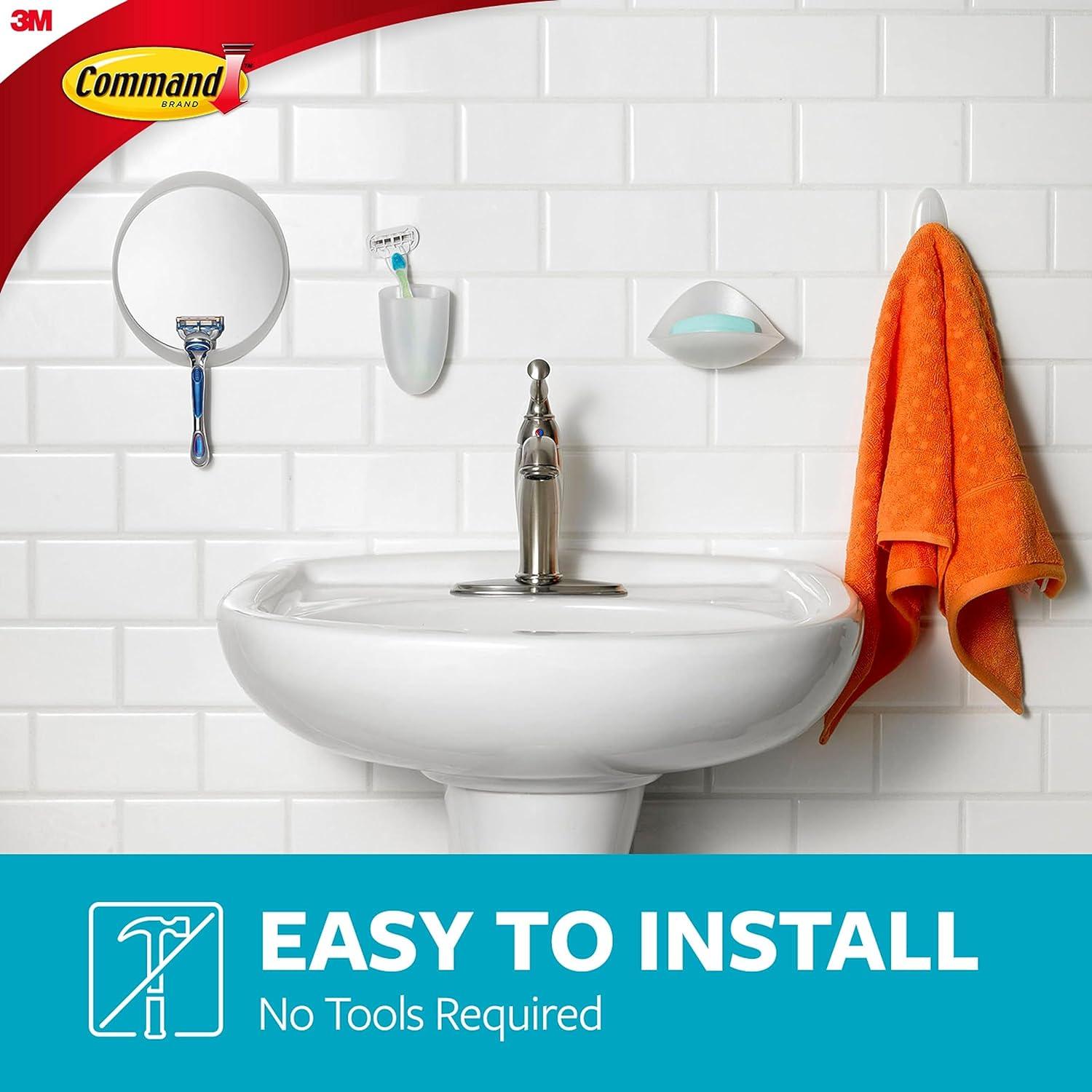 Soporte para Afeitar Command, Transparente Esmerilado, 1 Soporte