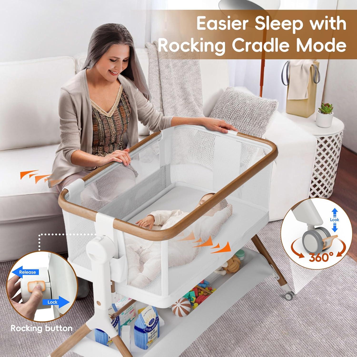 Cuna Lateral Starmons 3 en 1 Ajustable con Malla Transpirable