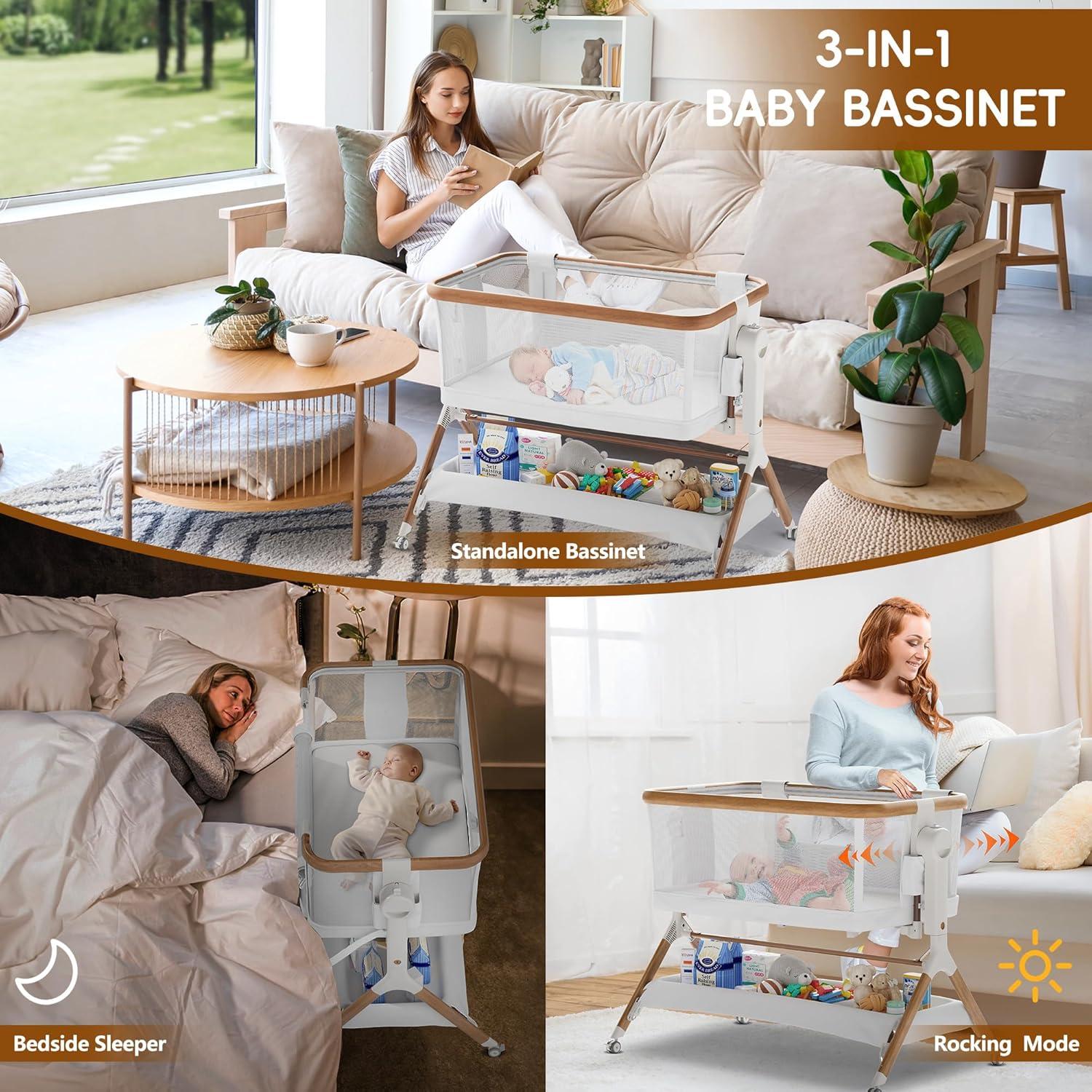 Cuna Lateral Starmons 3 en 1 Ajustable con Malla Transpirable