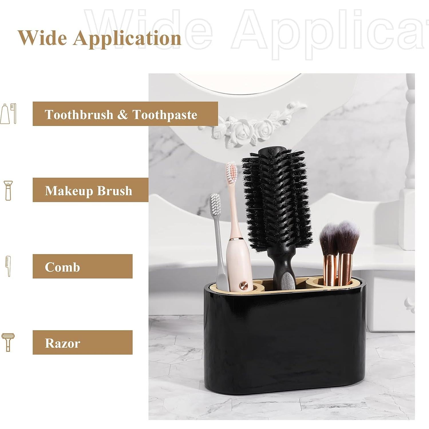 Soporte para Cepillos de Dientes Shinowa Negro 3 Ranuras