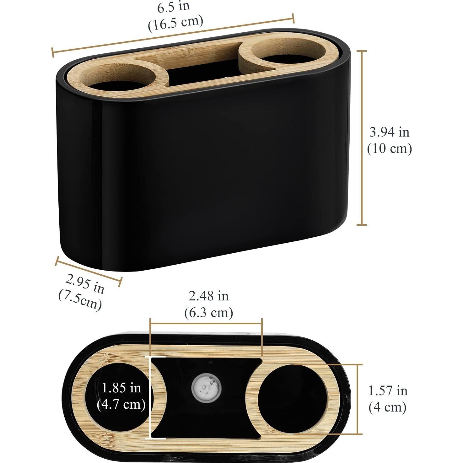 Soporte para Cepillos de Dientes Shinowa Negro 3 Ranuras
