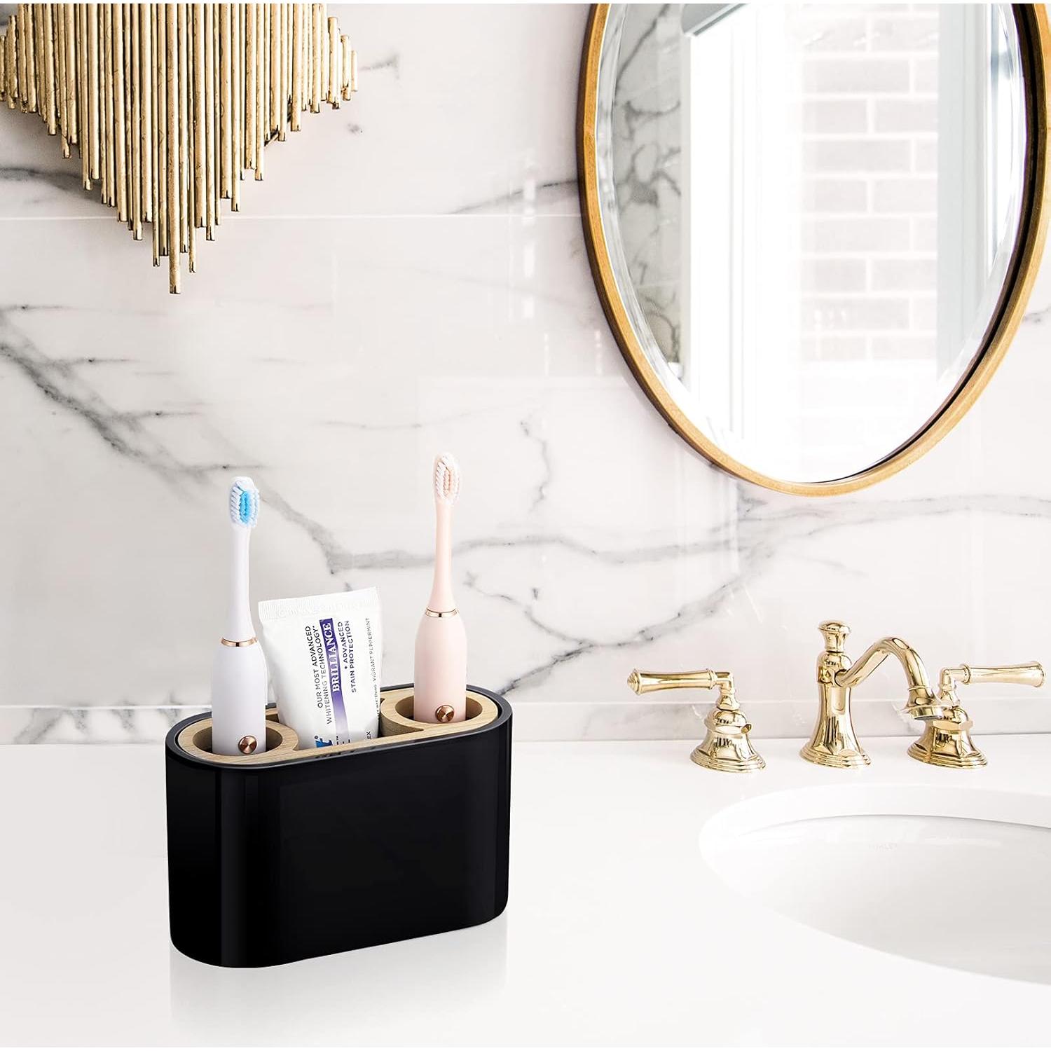 Soporte para Cepillos de Dientes Shinowa Negro 3 Ranuras