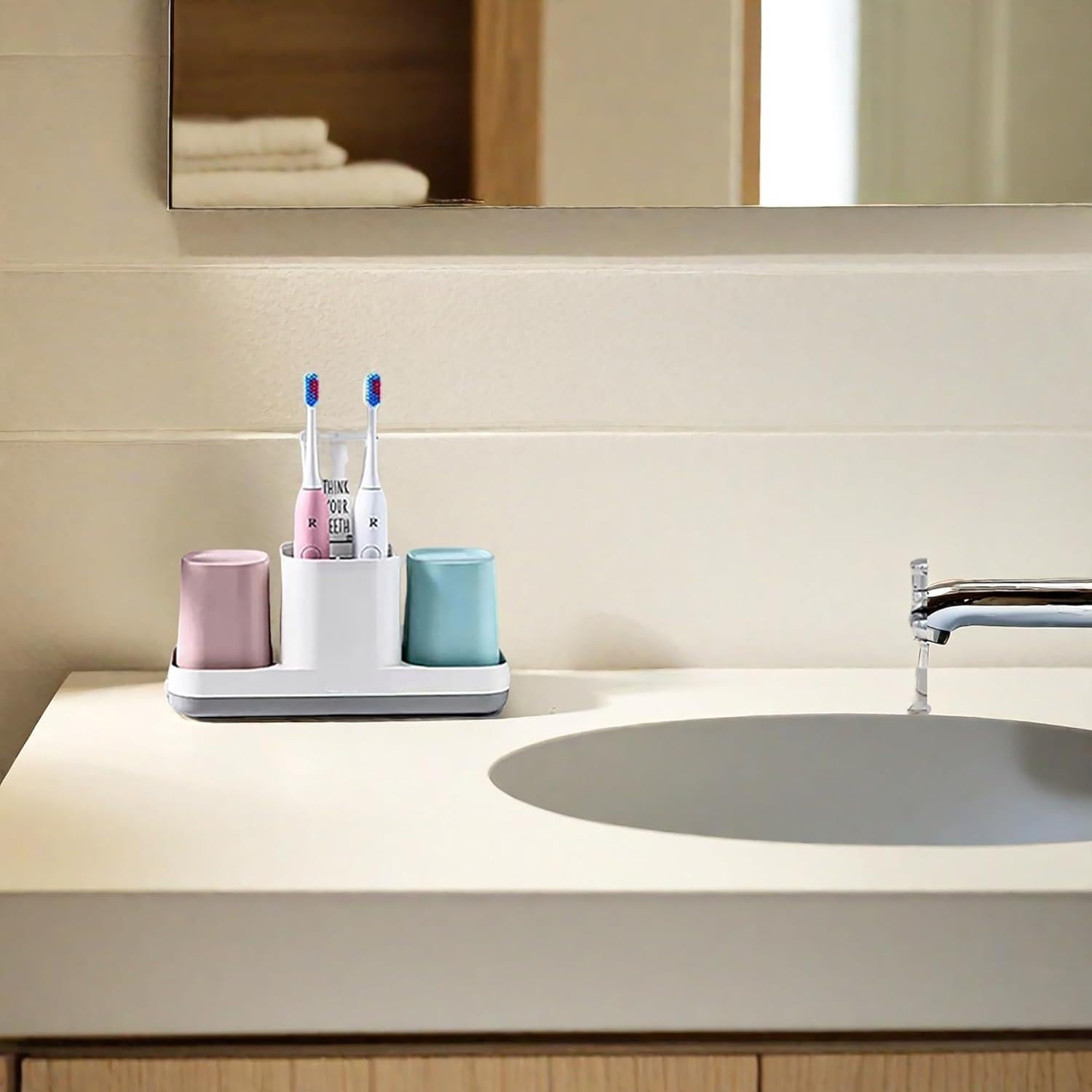 Soporte para Cepillos de Dientes Boershun Rosa y Azul