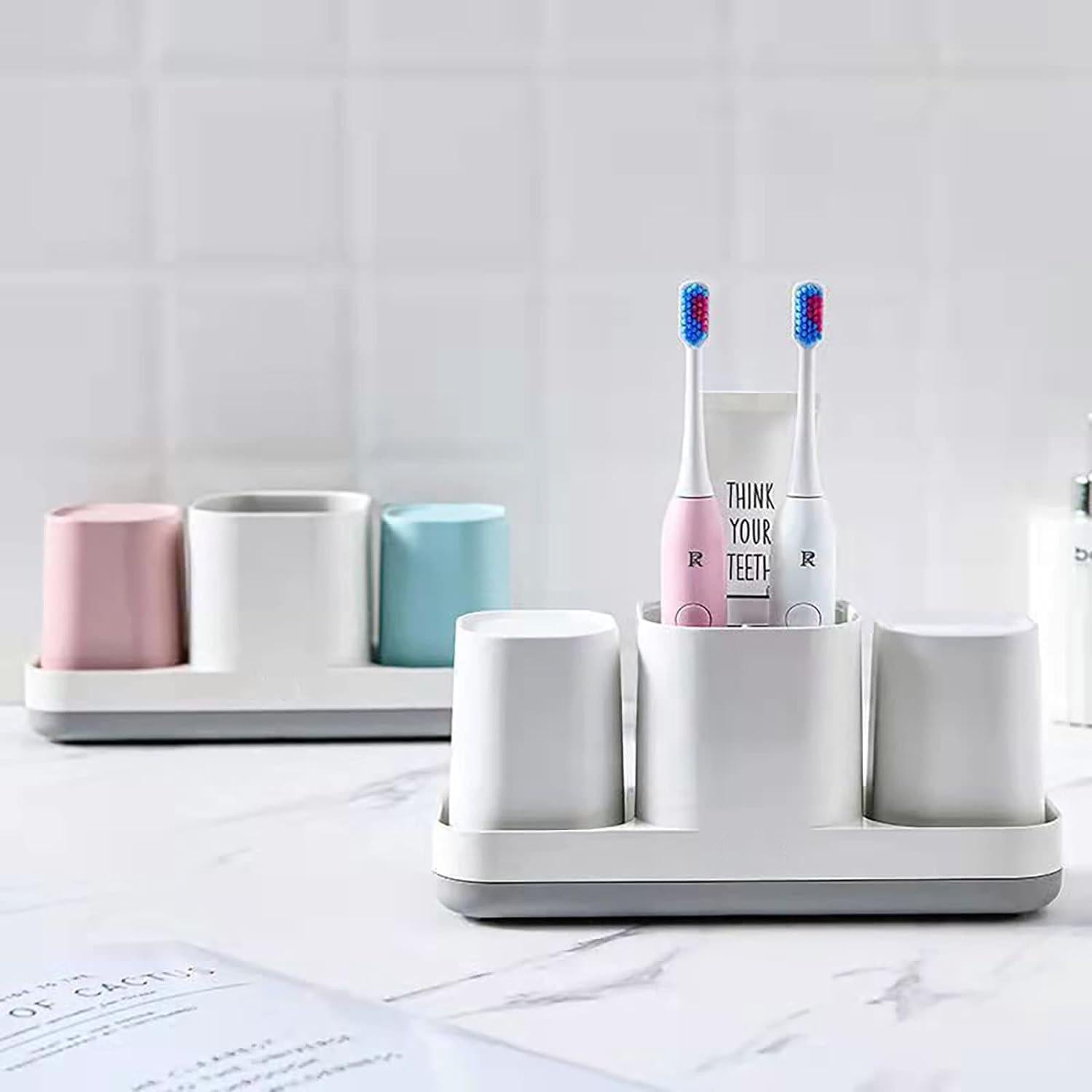 Soporte para Cepillos de Dientes Boershun Rosa y Azul