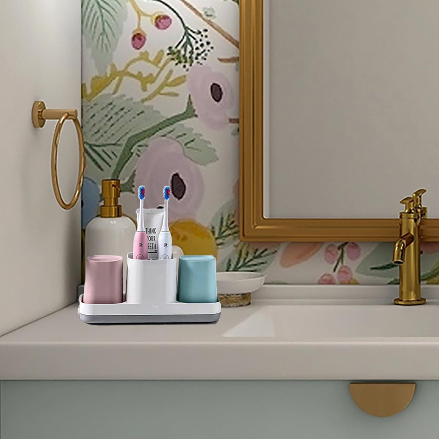 Soporte para Cepillos de Dientes Boershun Rosa y Azul