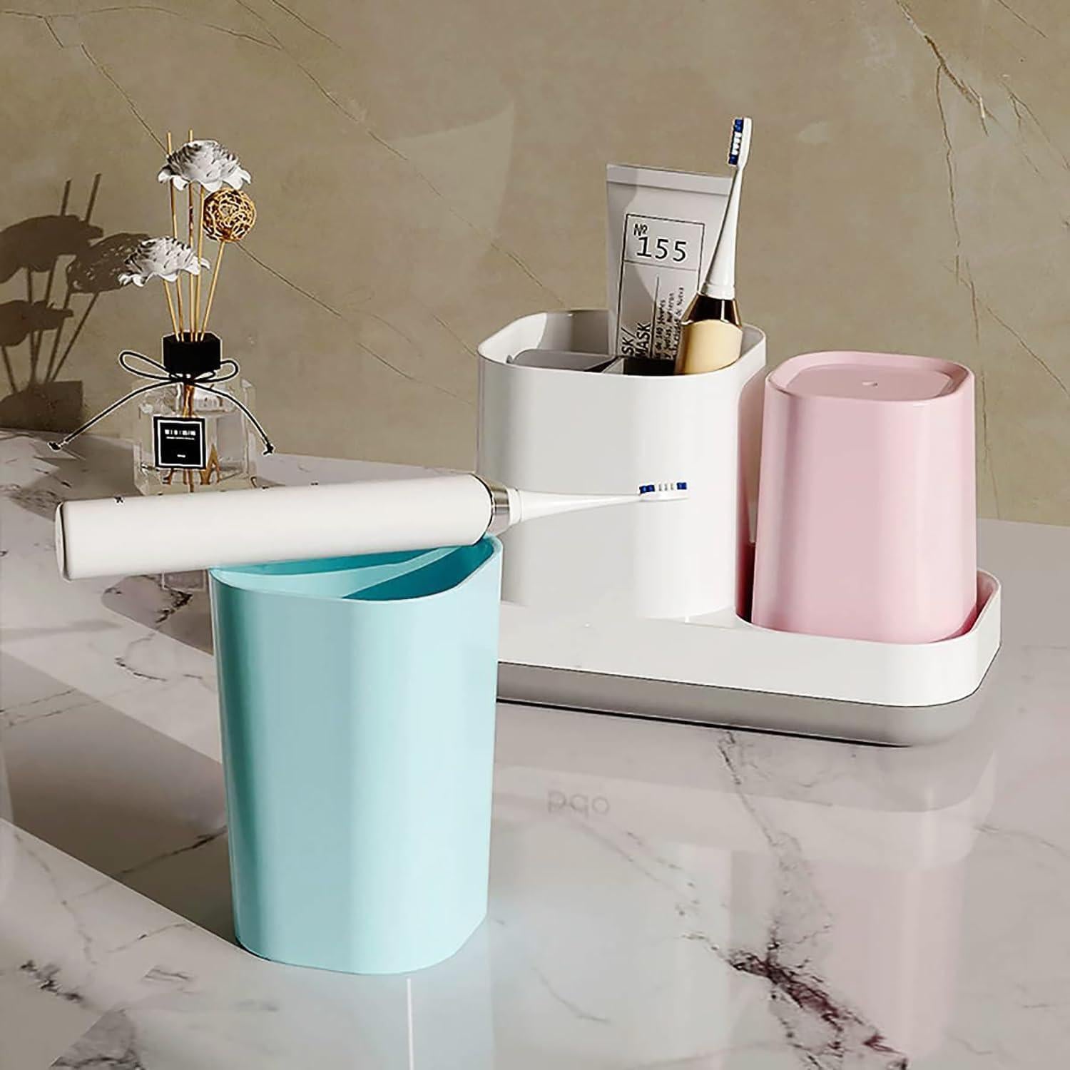 Soporte para Cepillos de Dientes Boershun Rosa y Azul