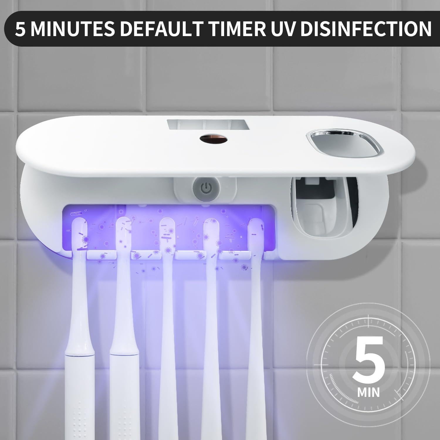 Soporte para Cepillos de Dientes OVAS HOO Blanco 5 Espacios