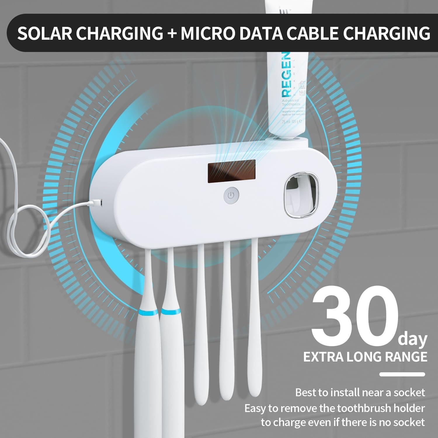 Soporte para Cepillos de Dientes OVAS HOO Blanco 5 Espacios