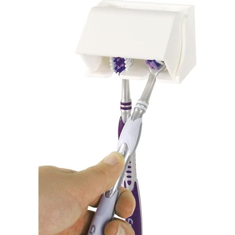 Organizador de Baño Camco Pop-A-Toothbrush Blanco - 2 Cepillos