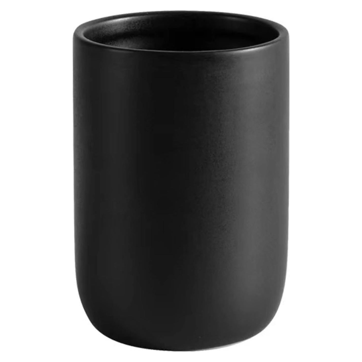 Soporte de cepillos de dientes cerámico CAZAGA negro 11 cm