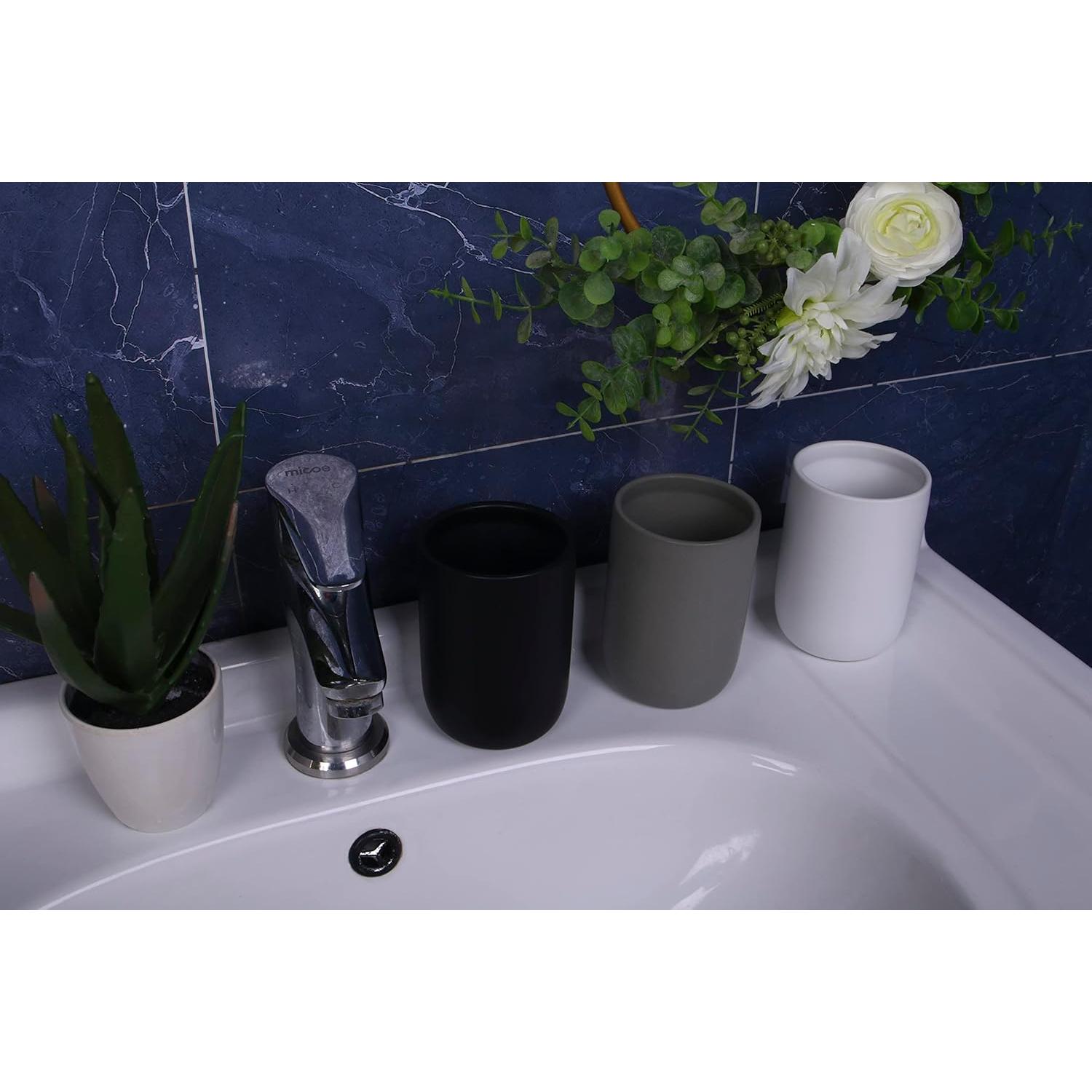 Soporte de cepillos de dientes cerámico CAZAGA negro 11 cm