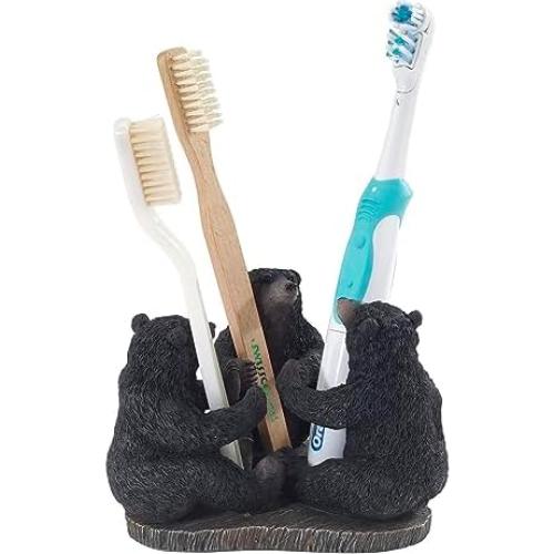 Soporte para Cepillos de Dientes Avanti Cabaña Oso Negro