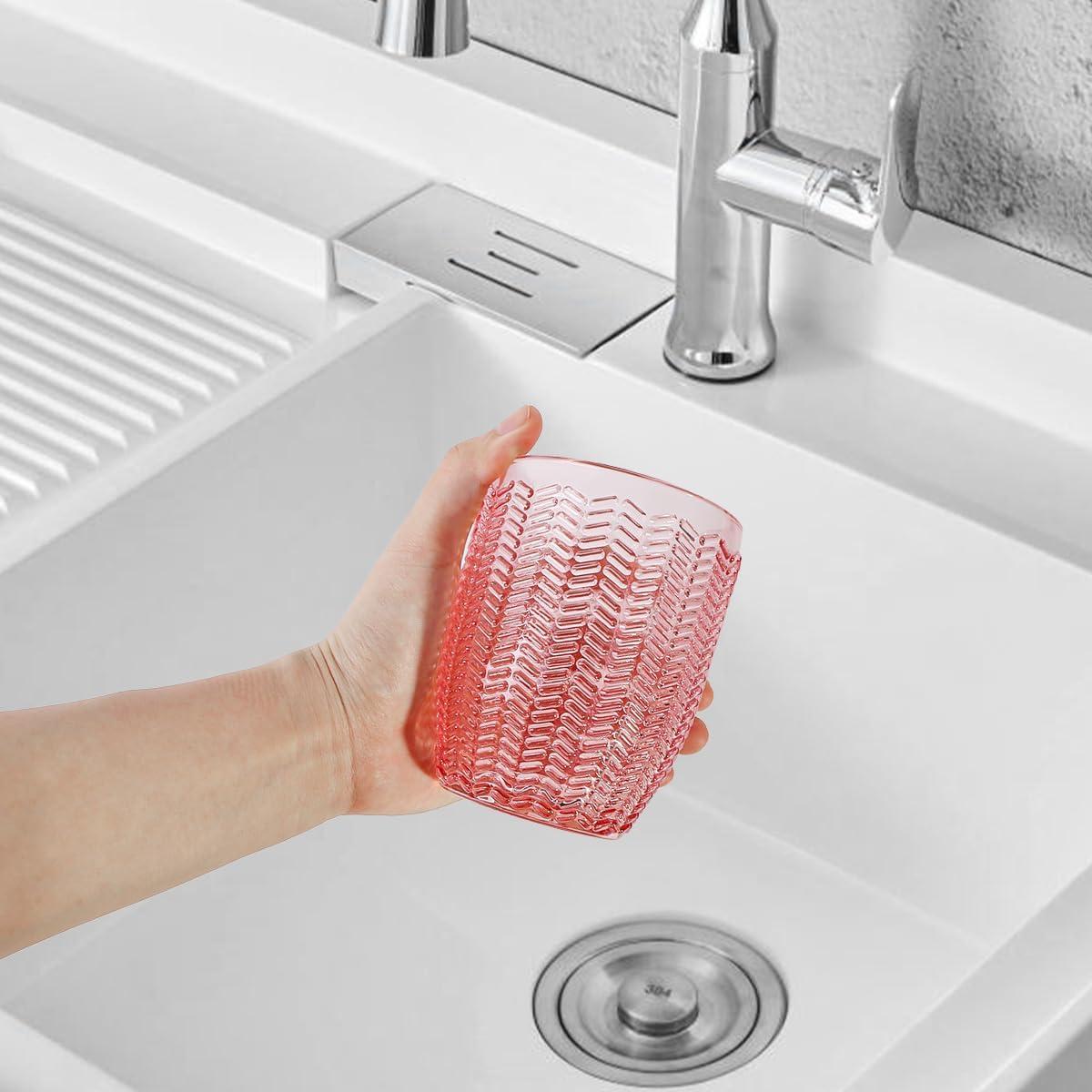 Juego de 2 Soportes de Cepillos de Dientes Vidrio Tonxus Rosa