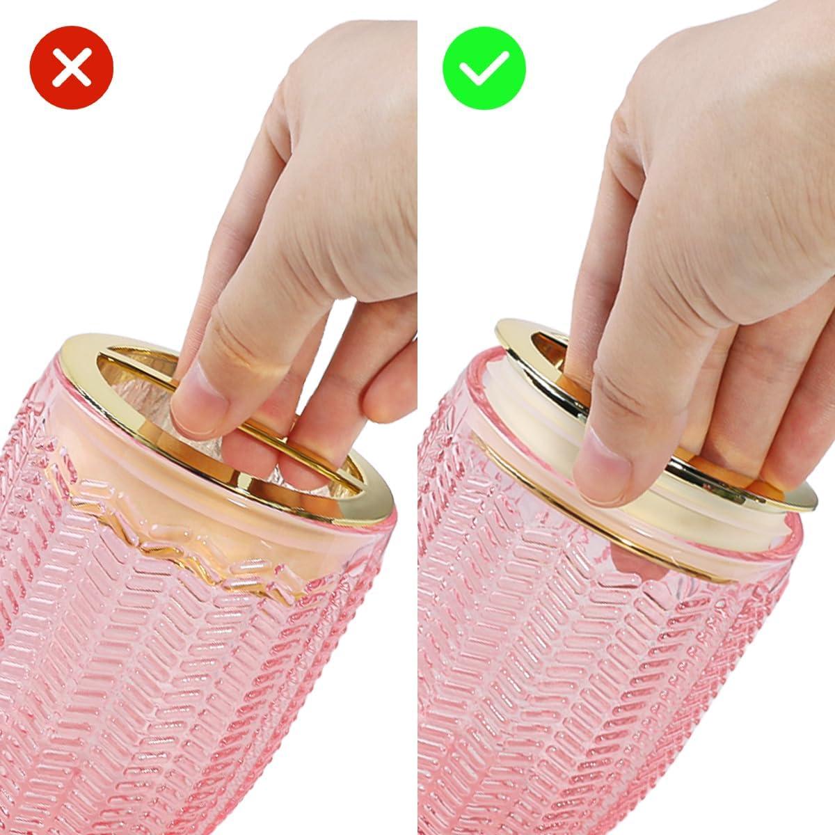 Juego de 2 Soportes de Cepillos de Dientes Vidrio Tonxus Rosa