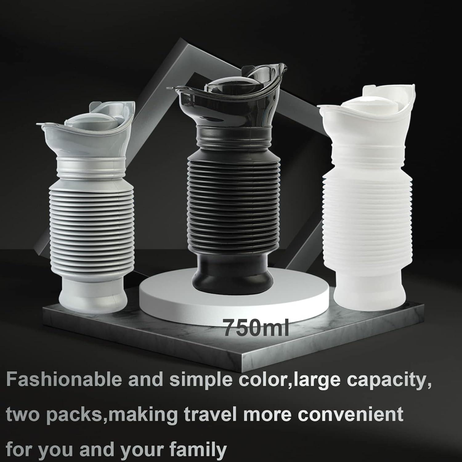 Orinal Plegable Portátil Lpluziyyds 750ml para Camping