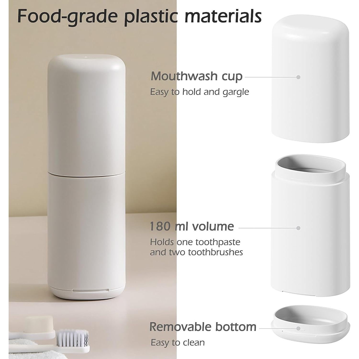 Estuche de cepillo de dientes AIDIMMING YSH-TRL gris 3 compartimentos