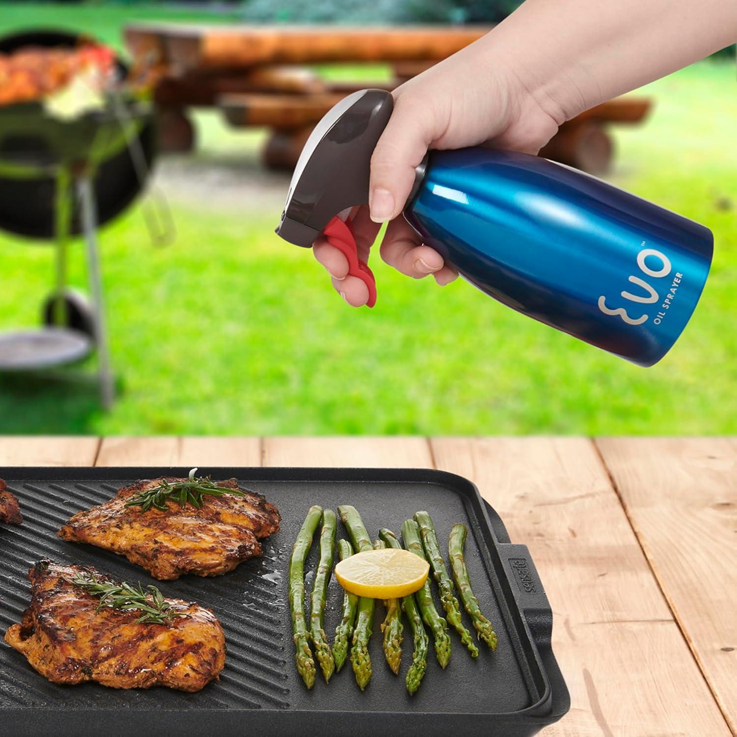 Evo Pulverizador de Aceite Inoxidable 16 Onzas Azul