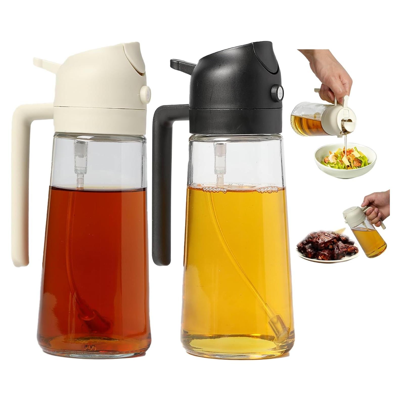 Paquete de 2 pulverizadores de aceite Rngeo 500 ml vidrio