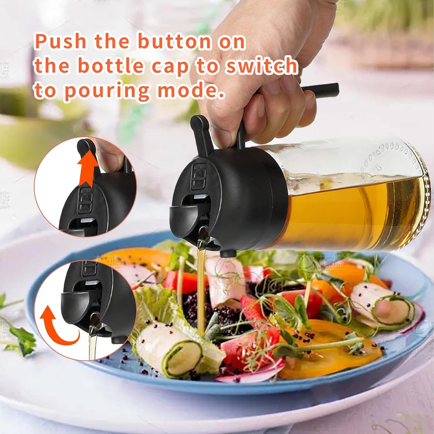 Paquete de 2 pulverizadores de aceite Rngeo 500 ml vidrio