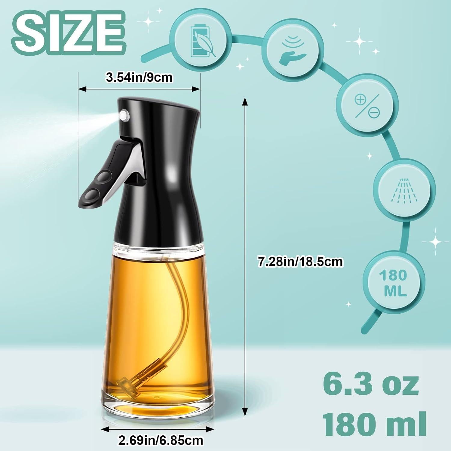 Juego de 4 Pulverizadores de Aceite Lallisa 180 ml Vidrio