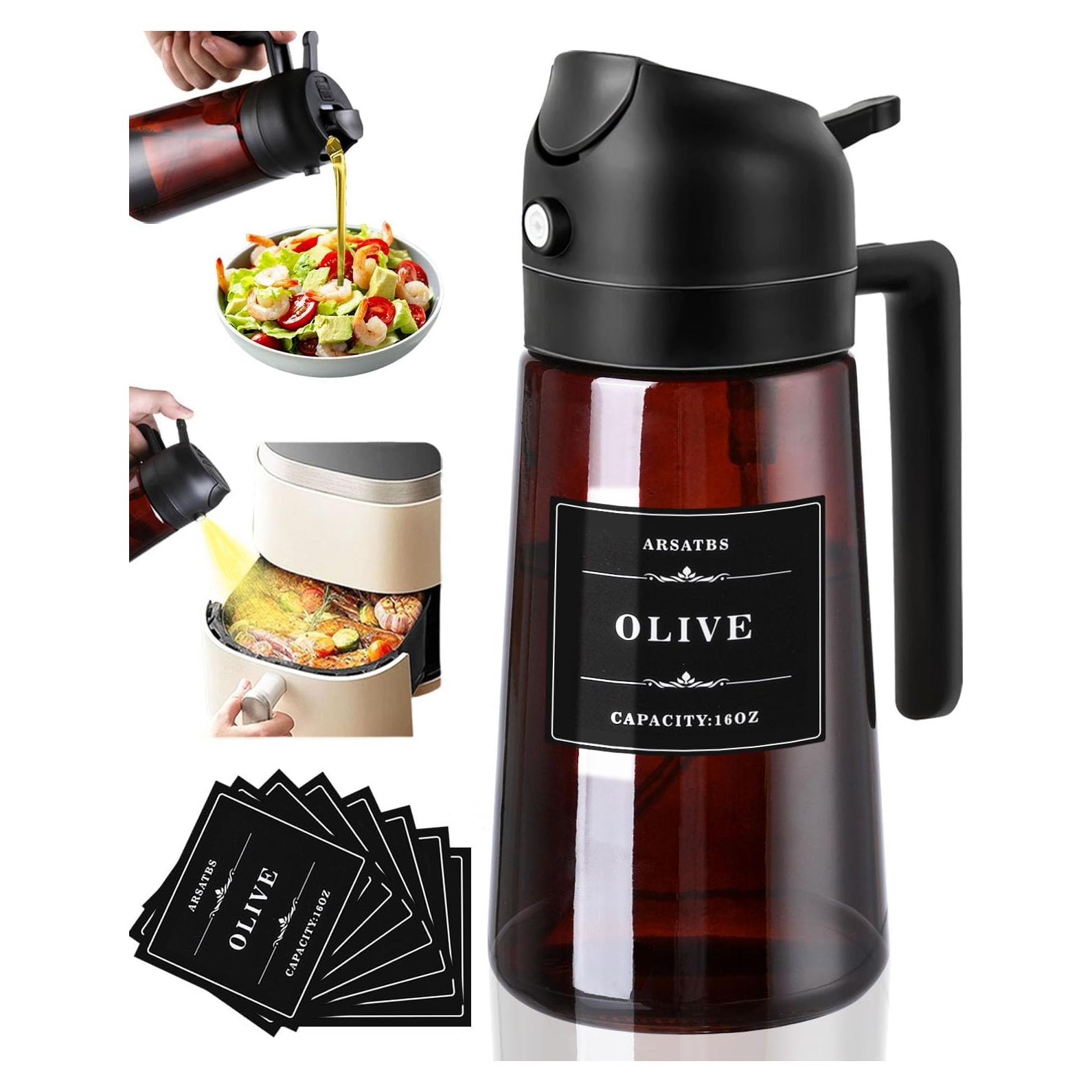 Rociador de Aceite 2 en 1 Arsatbs 470ml Vidrio Marrón