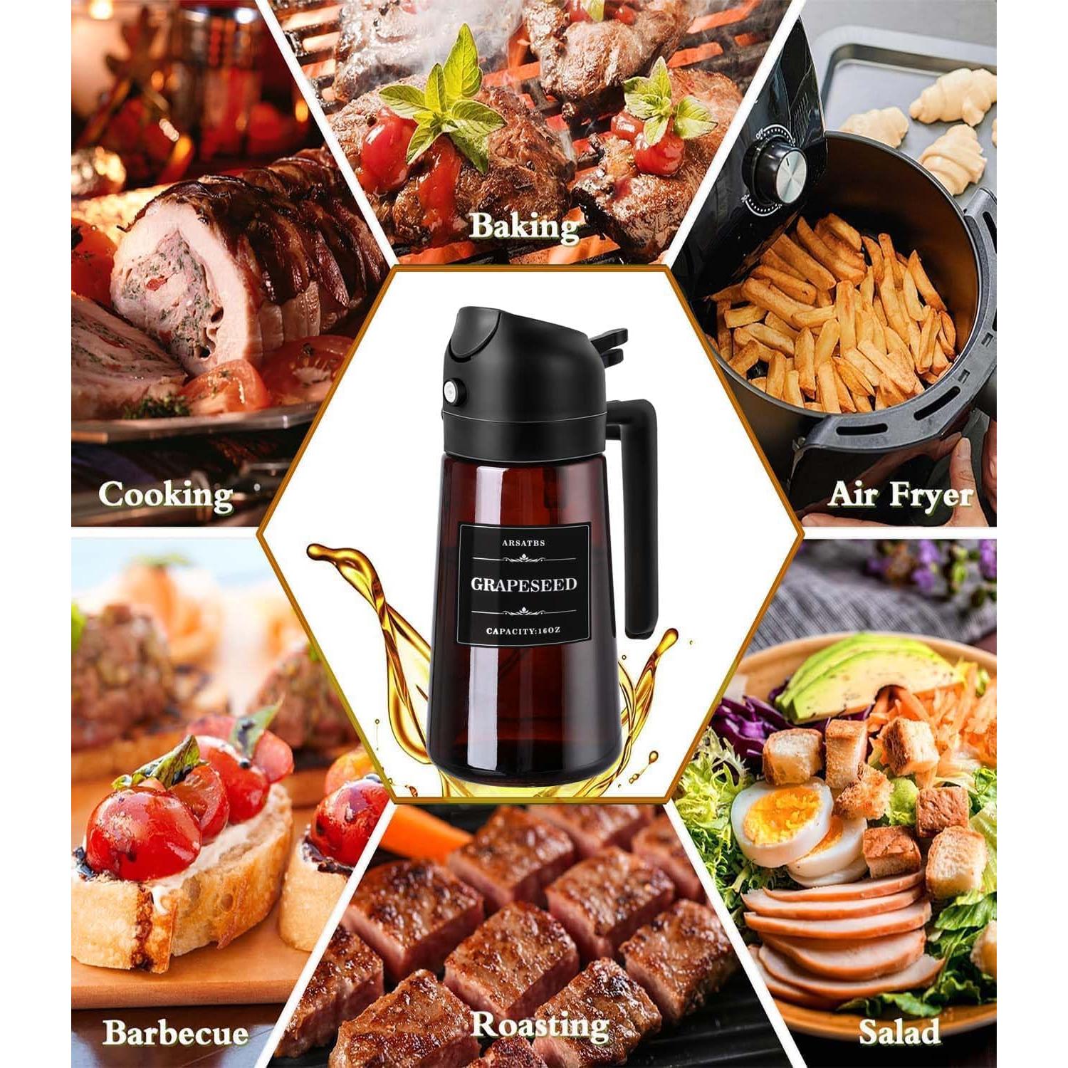 Rociador de Aceite 2 en 1 Arsatbs 470ml Vidrio Marrón