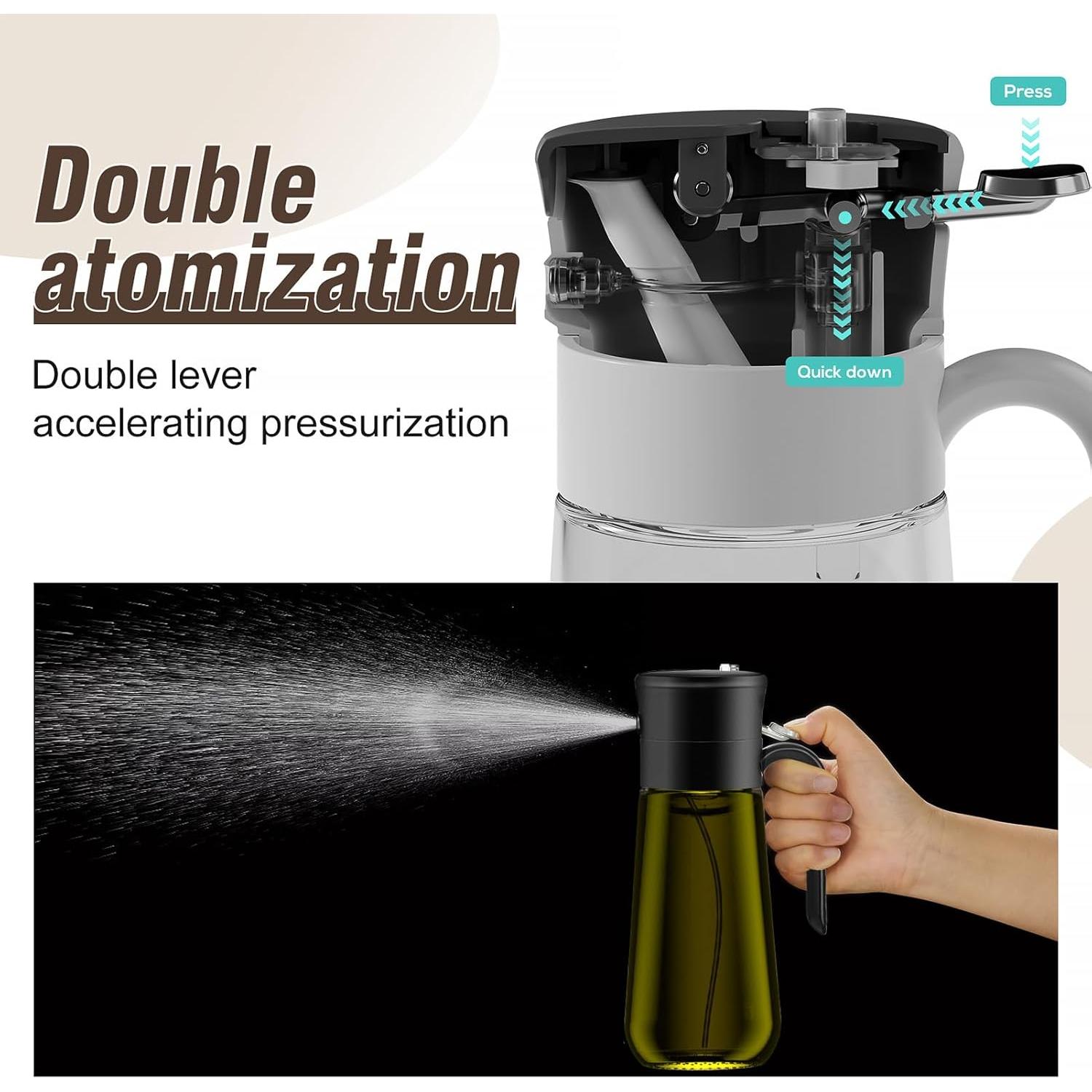 Dispensador de Aceite de Oliva 550ml Hoforife Negro 2 en 1