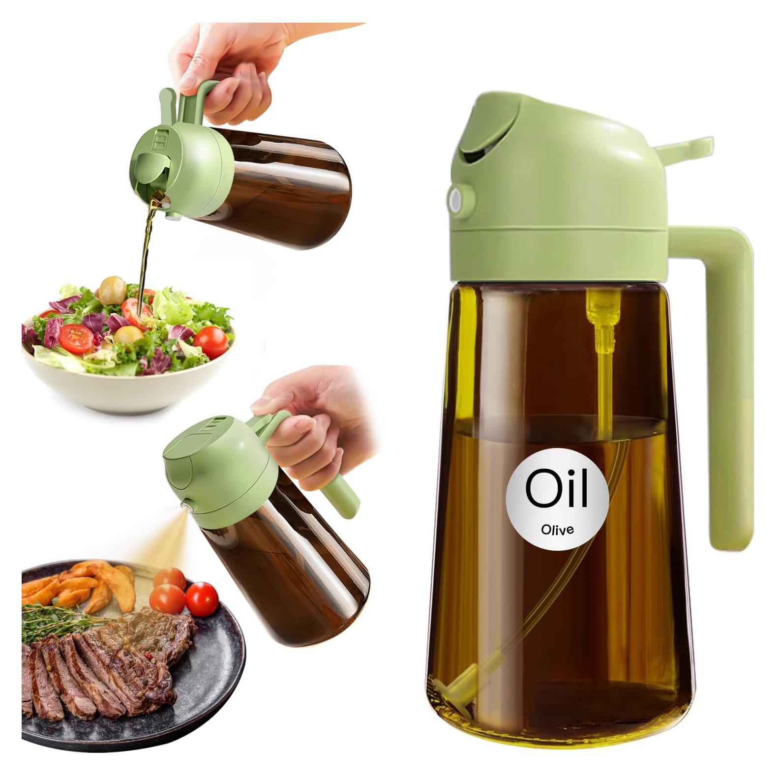 YARRAMATE Pulverizador de Aceite 470ml Vidrio Ámbar 2 en 1