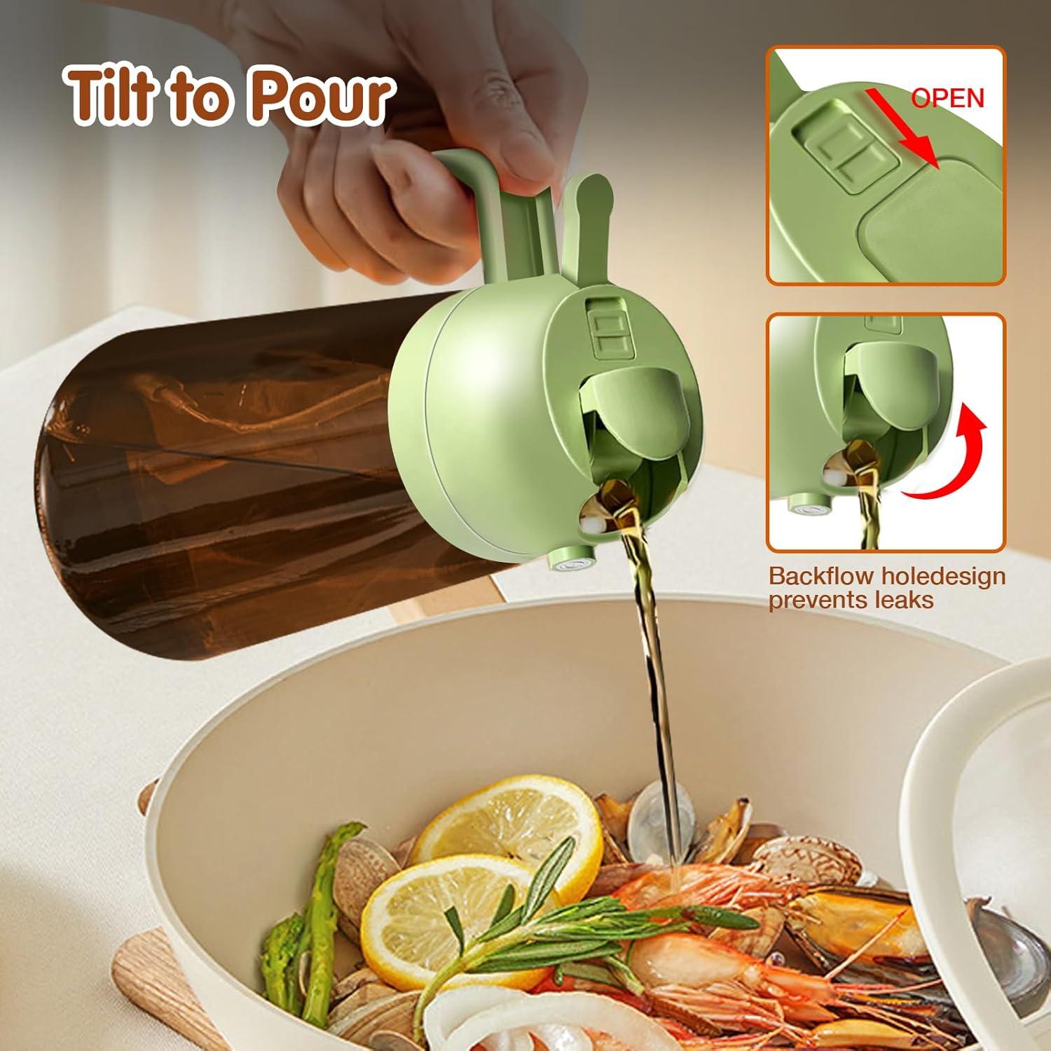 YARRAMATE Pulverizador de Aceite 470ml Vidrio Ámbar 2 en 1