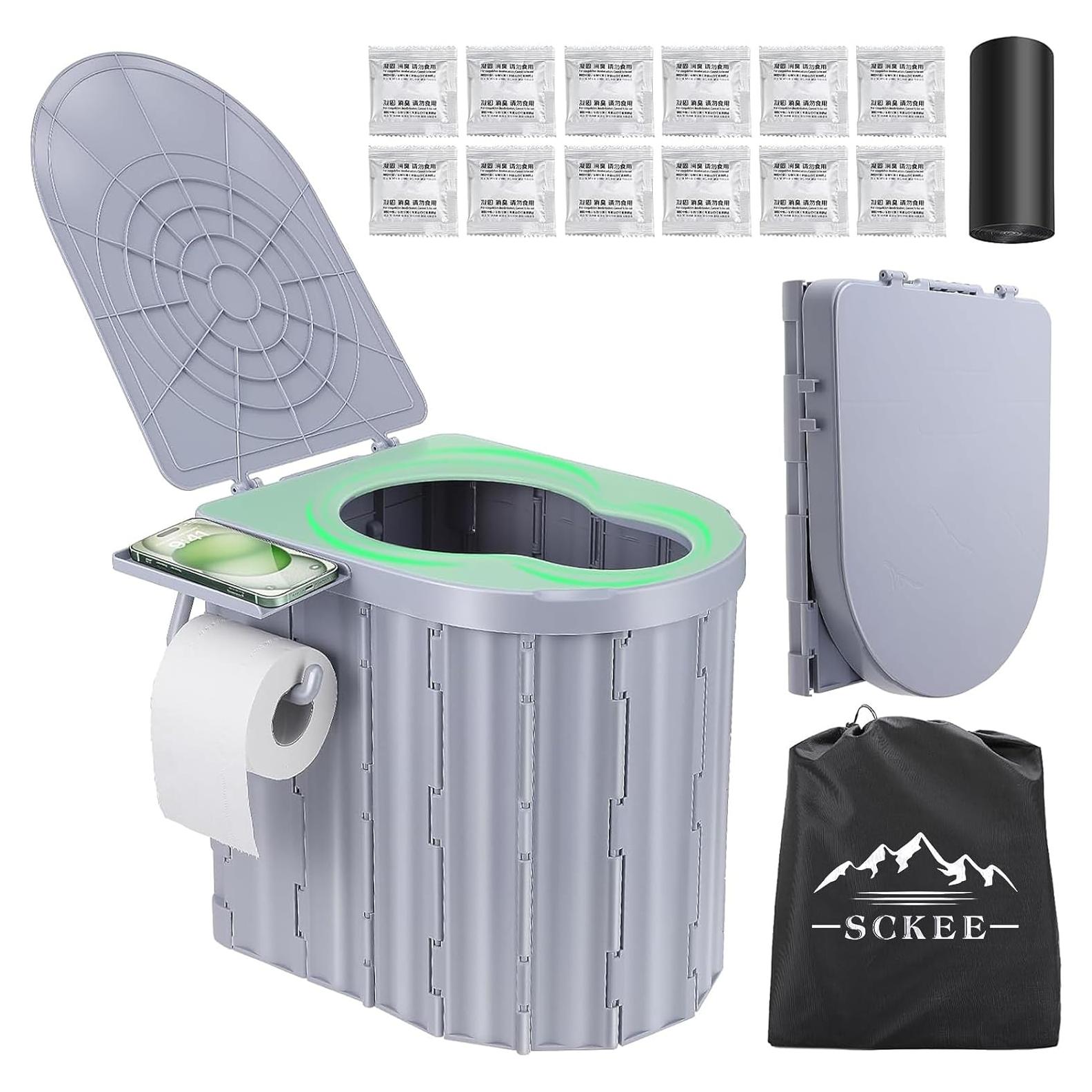 Inodoro Portátil Sckee Plegable 14" para Camping y Viajes
