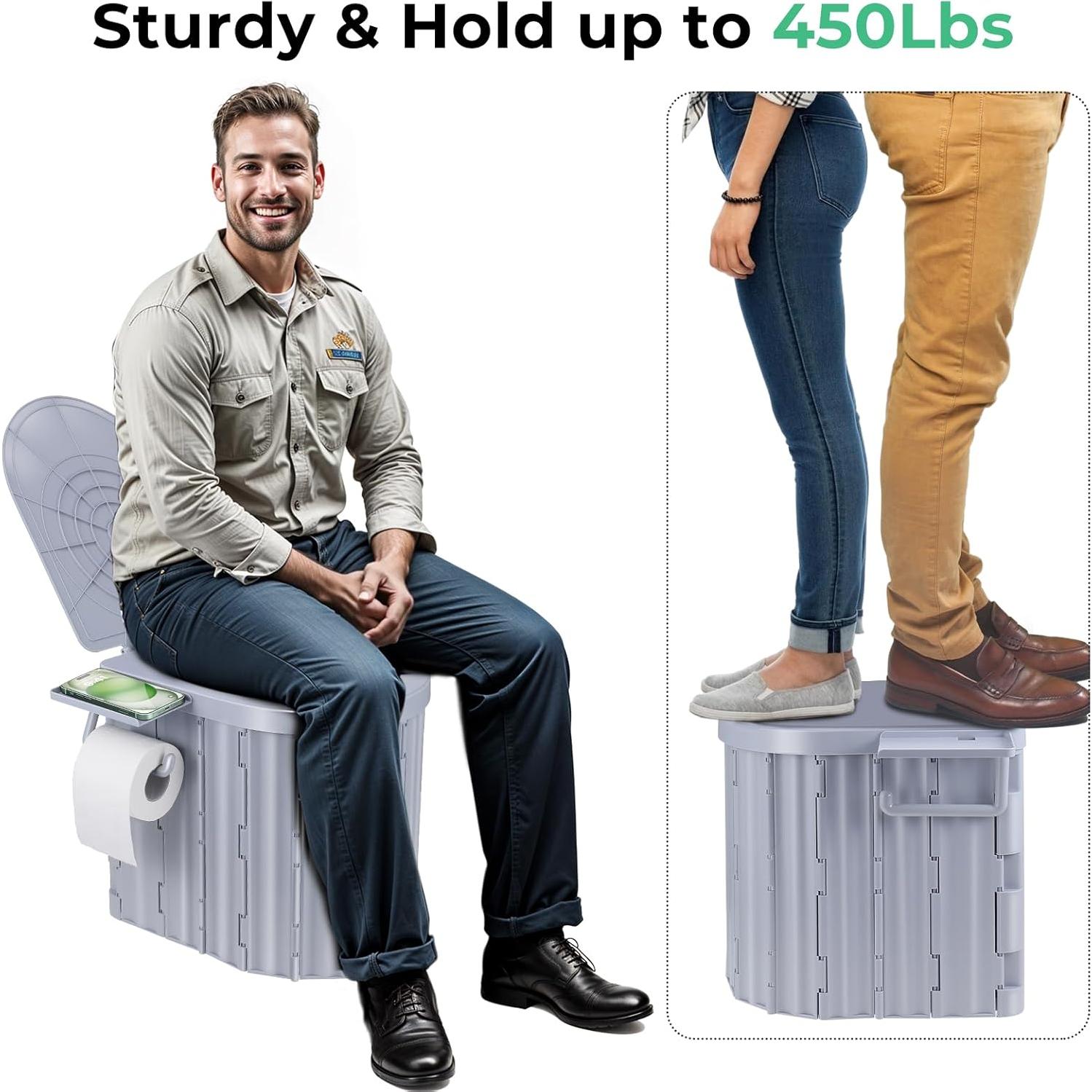 Inodoro Portátil Sckee Plegable 14" para Camping y Viajes