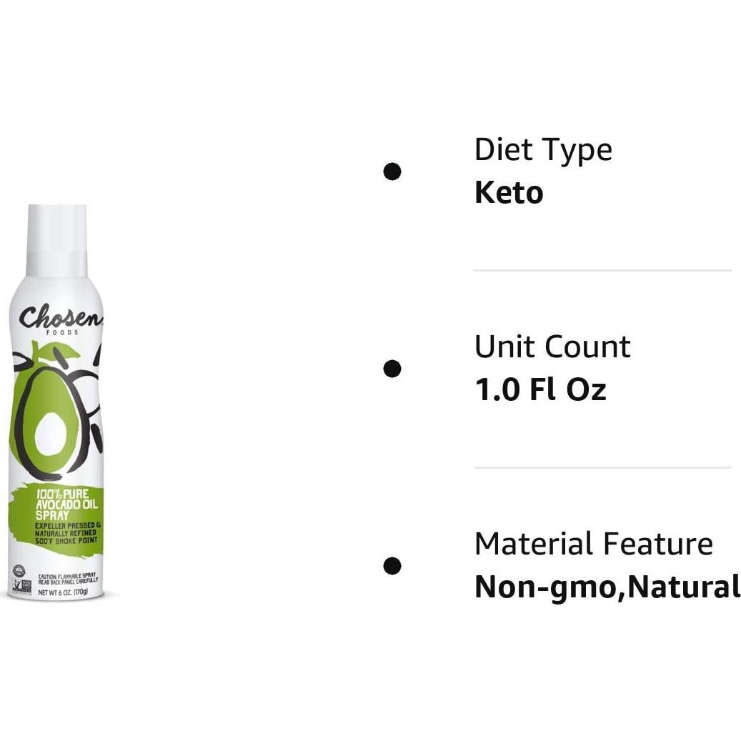 Spray de Aceite de Aguacate Chosen Foods 133 g Sin OGM