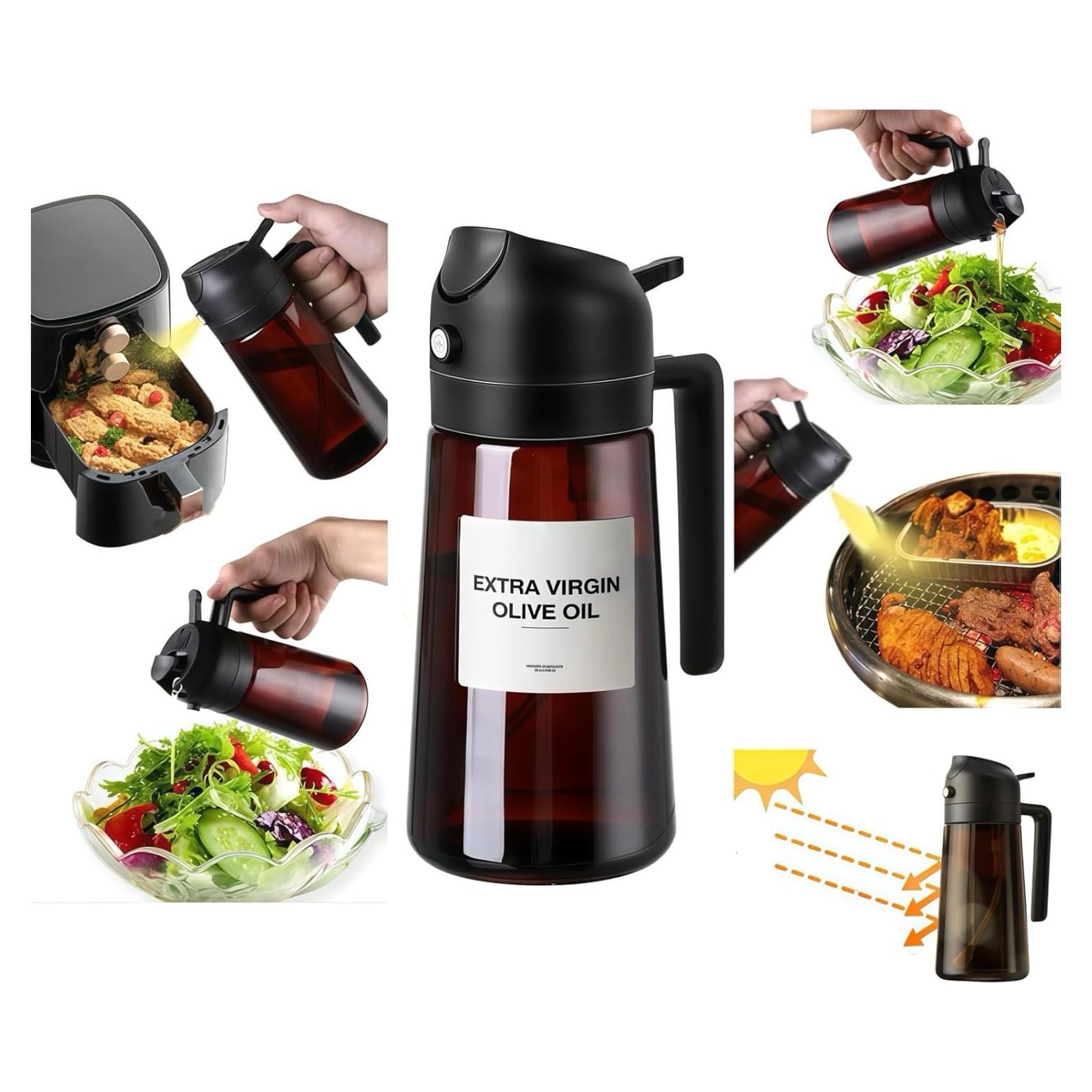 Dispensador de Aceite de Oliva 2 en 1 Zwzjheng 470ml Vidrio