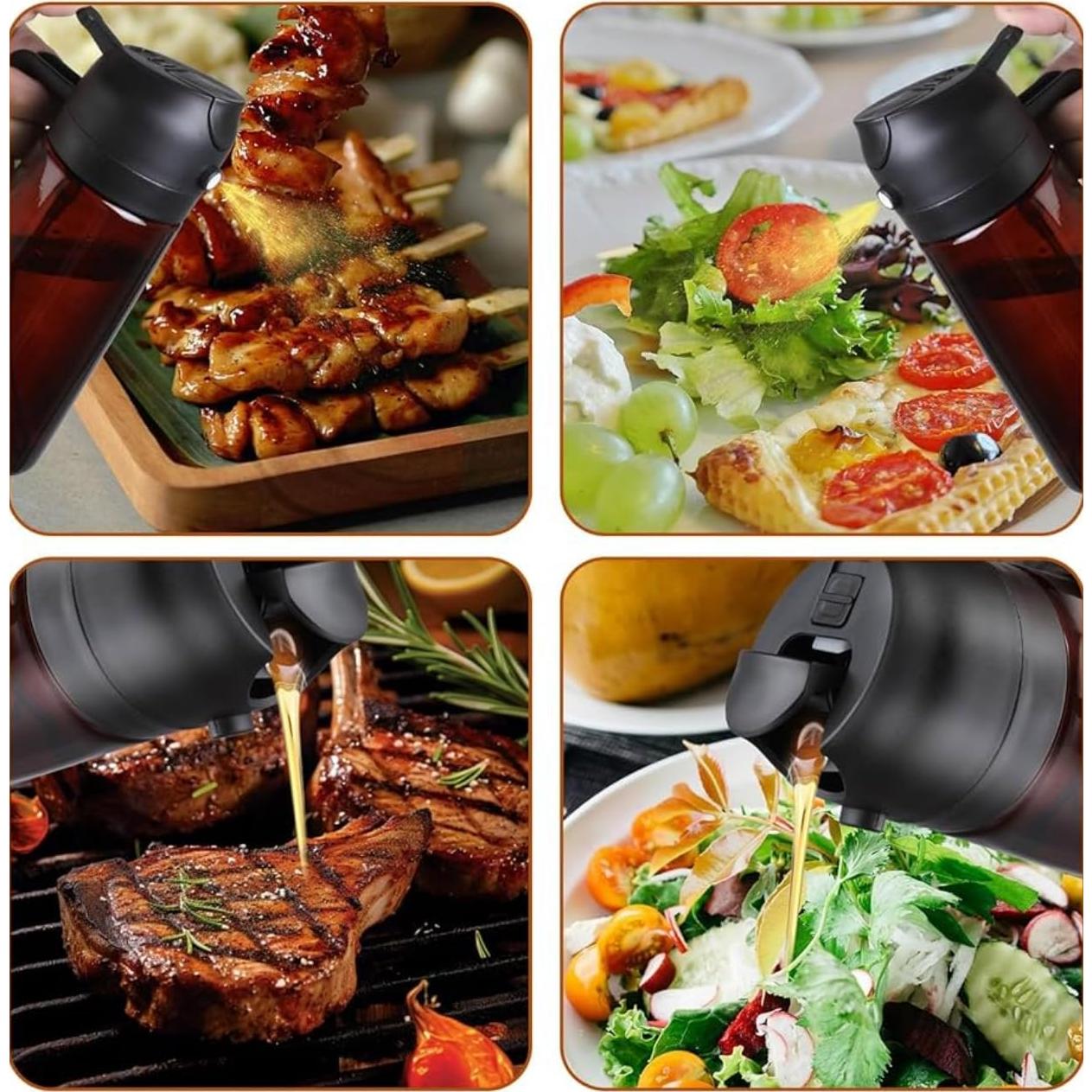 Dispensador de Aceite de Oliva 2 en 1 Zwzjheng 470ml Vidrio