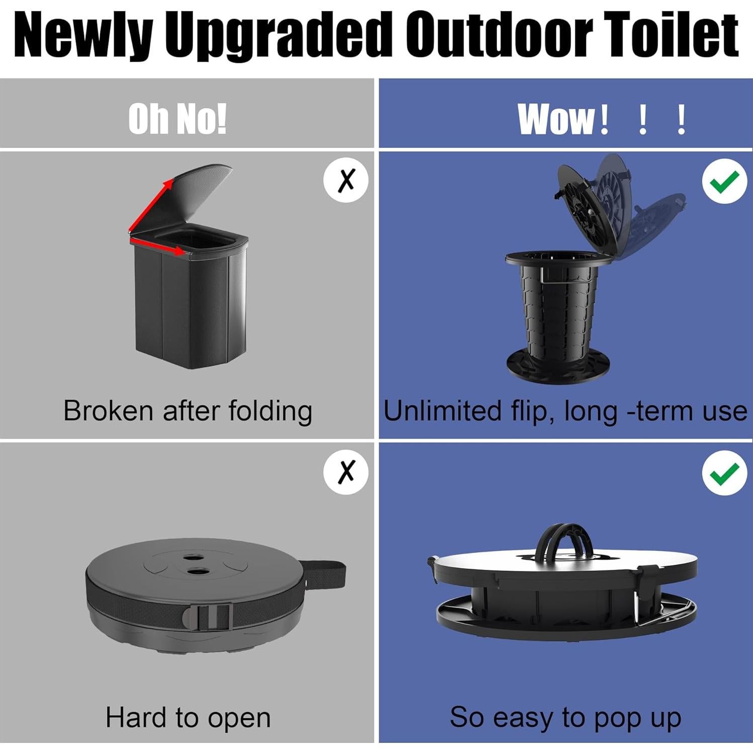 Inodoro portátil ALEVMOOM retráctil 2025 altura ajustable