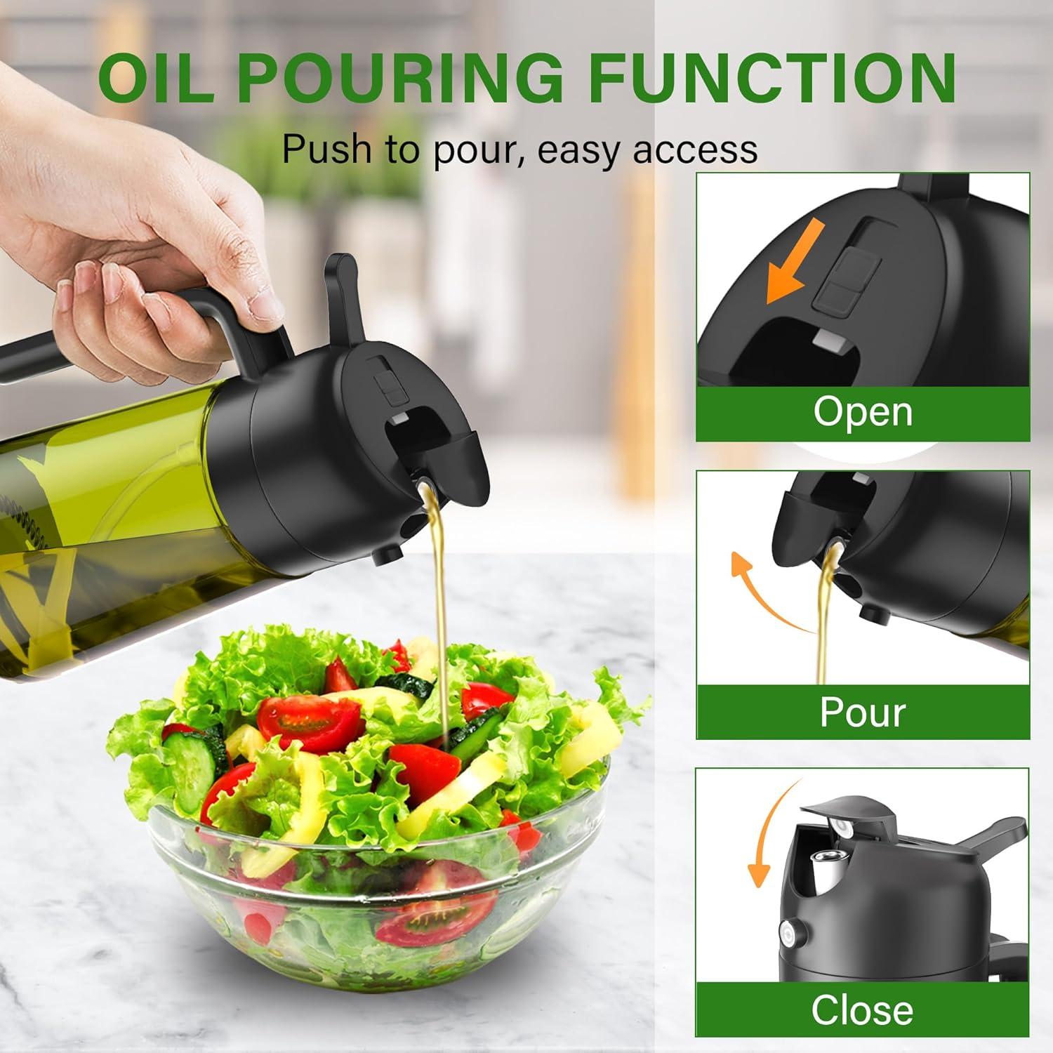 Vakoo Pulverizador y Dispensador de Aceite 470ml Vidrio