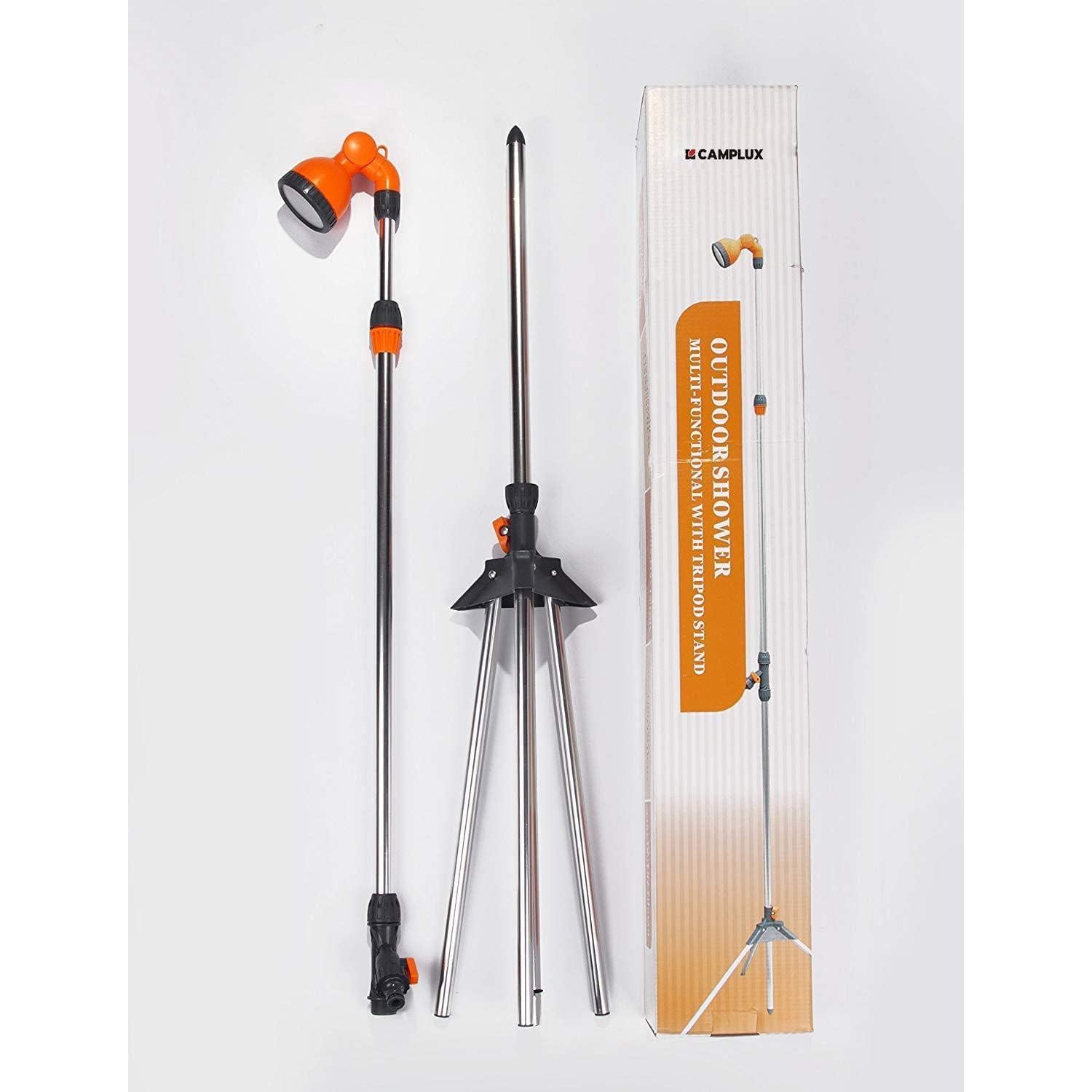 Ducha portátil Camplux con soporte y cabezal ajustable