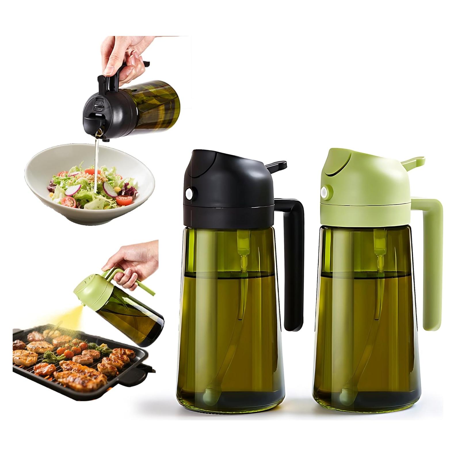 Botella dispensadora de aceite Evershio 470ml 2 en 1 vidrio