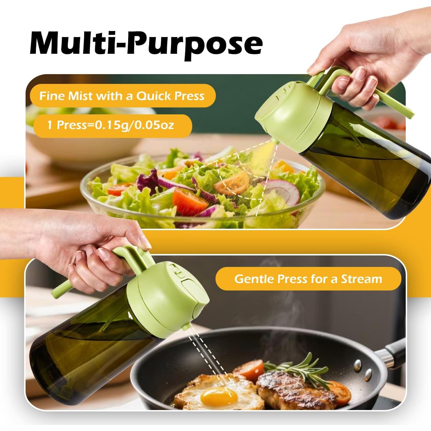 Botella dispensadora de aceite Evershio 470ml 2 en 1 vidrio