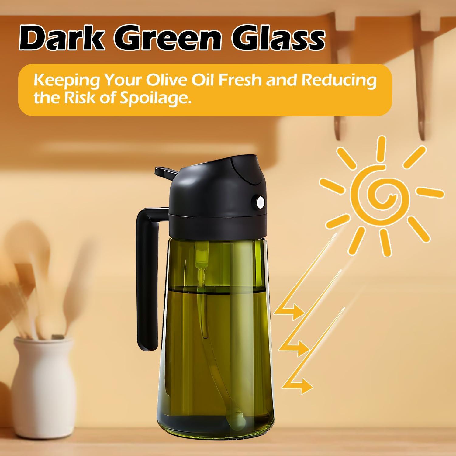 Botella dispensadora de aceite Evershio 470ml 2 en 1 vidrio